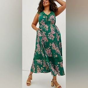 Maxi gauze smocked waist dress